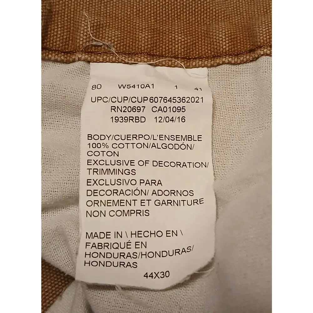 Dickies Mens Carpenter Work Pants 44x30 Relaxed Fit Canvas Cotton~SEE HOLE (Pic)